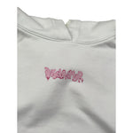 Disclaimer Felpa Chiusa con Cappuccio tinta unita con Logo Bianco per Bambina 25EDK5821 BIANCO DISCLAIMER 