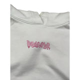 Disclaimer Felpa Chiusa con Cappuccio tinta unita con Logo Bianco per Bambina 25EDK5821 BIANCO DISCLAIMER 
