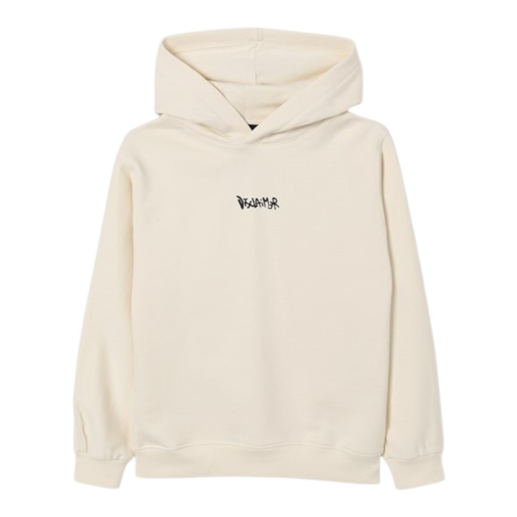 Disclaimer Felpa Chiusa con Cappuccio tinta unita con Logo Panna per Bambino 25IDK58600 PANNA DISCLAIMER 