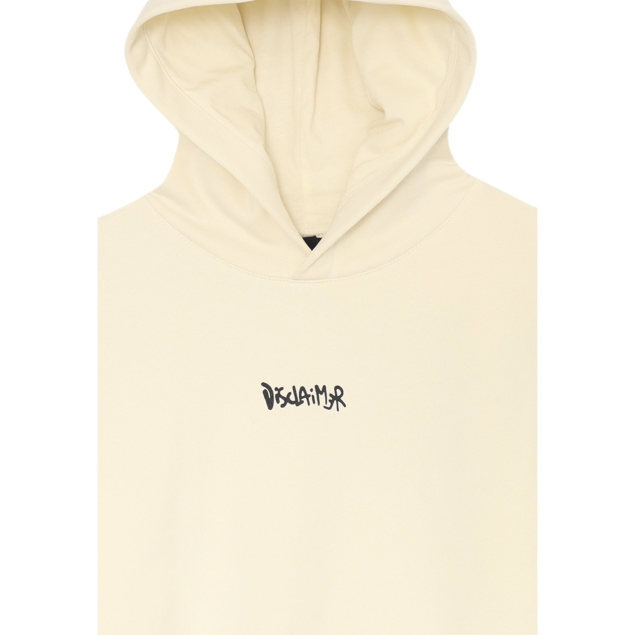 Disclaimer Felpa Chiusa con Cappuccio tinta unita con Logo Panna per Bambino 25IDK58600X PANNA DISCLAIMER 