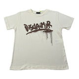 Disclaimer T-Shirt Girocollo tinta unita con Logo Panna per Bambino 25IDK58631 PANNA DISCLAIMER 