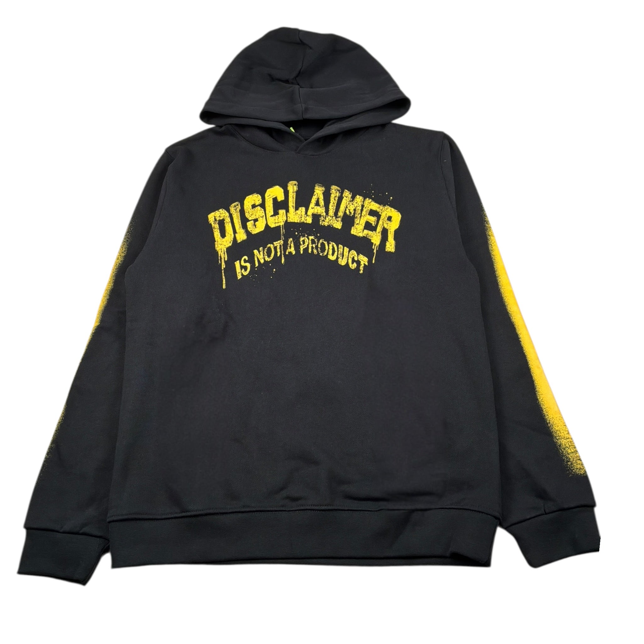 Disclaimer Felpa Chiusa con Cappuccio tinta unita con Logo Nero per Bambino 25IDK58688 NERO DISCLAIMER 