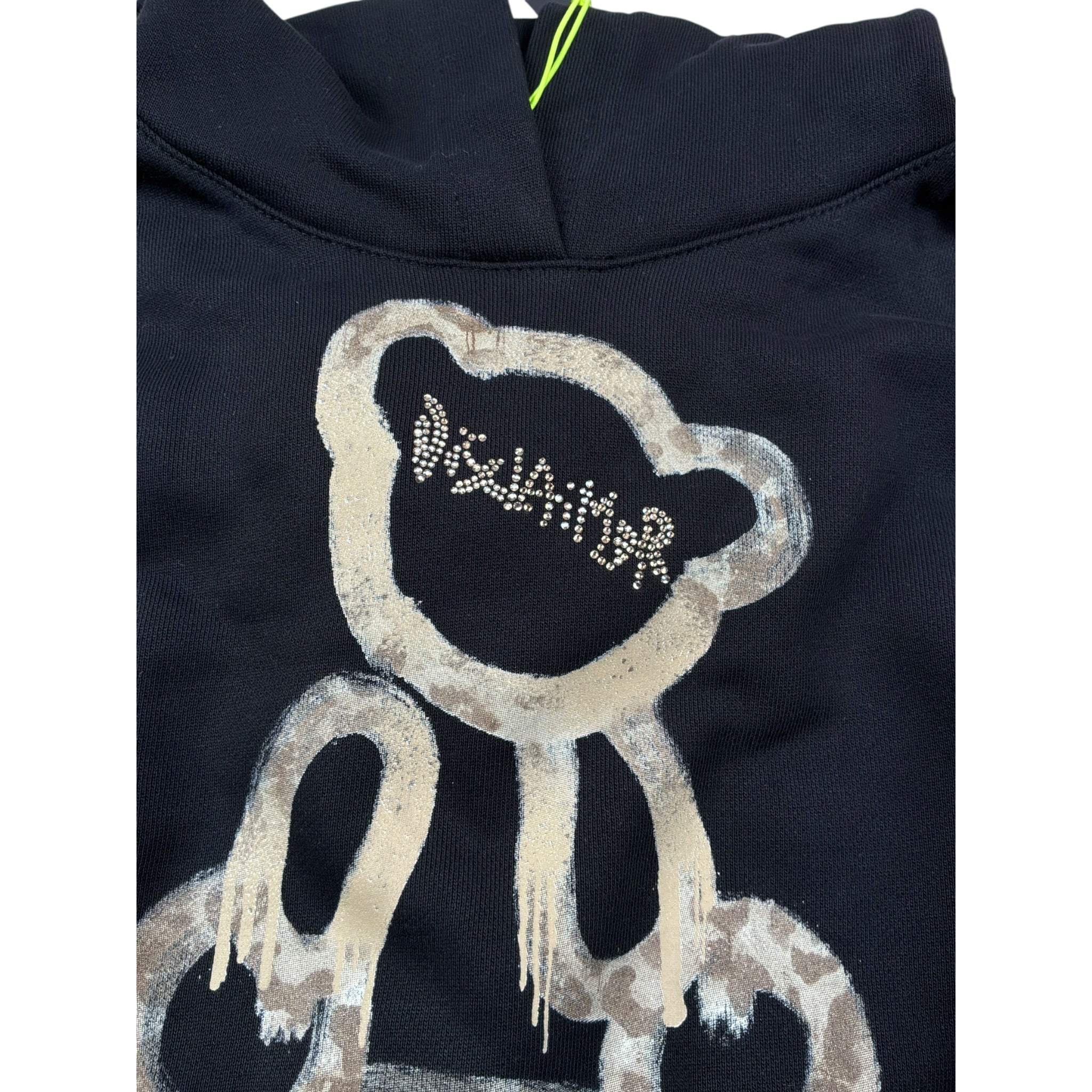 Disclaimer Felpa tinta unita con Cappuccio E Stampa Nero per Bambina 25IDK58750 NERO DISCLAIMER 