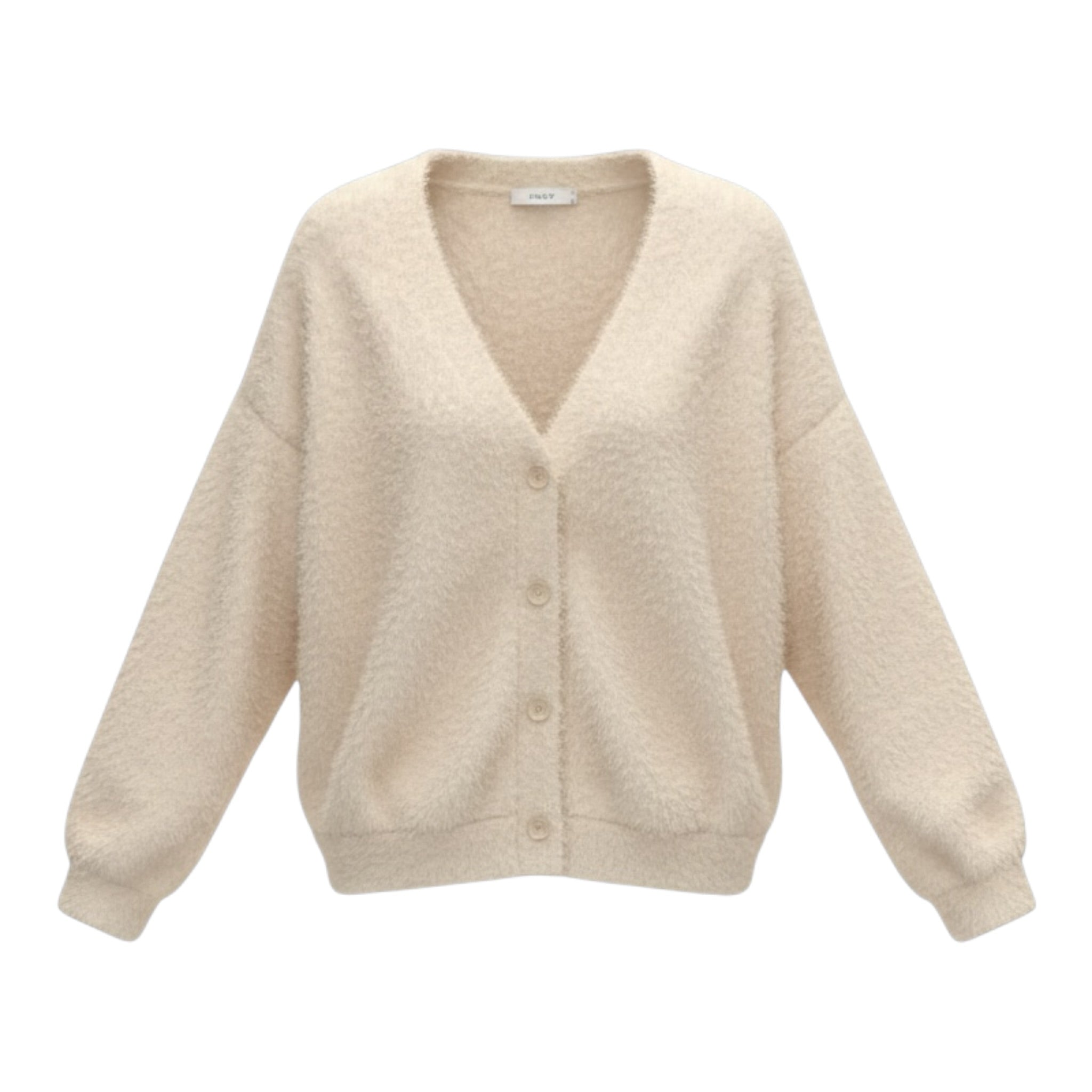 Dixie Cardigan tinta unita con Pelliccia Beige per Bambina LG32260G79 BEIGE DIXIE 