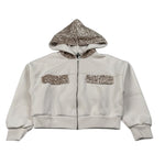 Dixie Felpa On Zip E Cappuccio tinta unita Pailettata Beige per Bambina LK30172G79 BEIGE DIXIE 