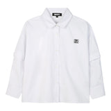 Dkny Camicia Manica Lunga tinta unita con Maniche Rimovibili Bianco per Bambino D62351 BIANCO DKNY 