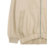 Dkny Felpa con Zip E Cappuccio tinta unita Beige per Bambina D62385 BEIGE DKNY 