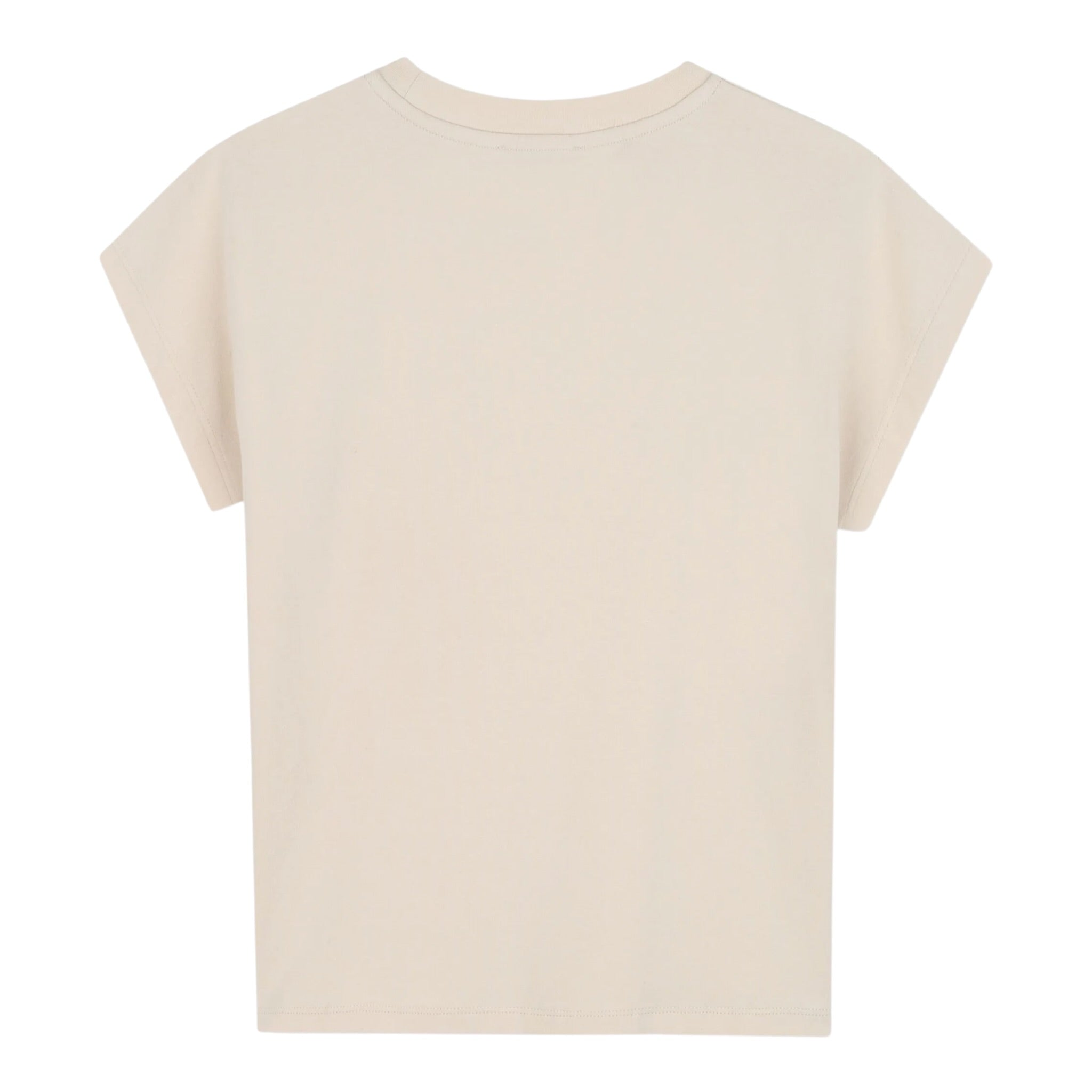 Dkny T-Shirt Girocollo tinta unita con Logo Beige per Bambina D62412 BEIGE DKNY 