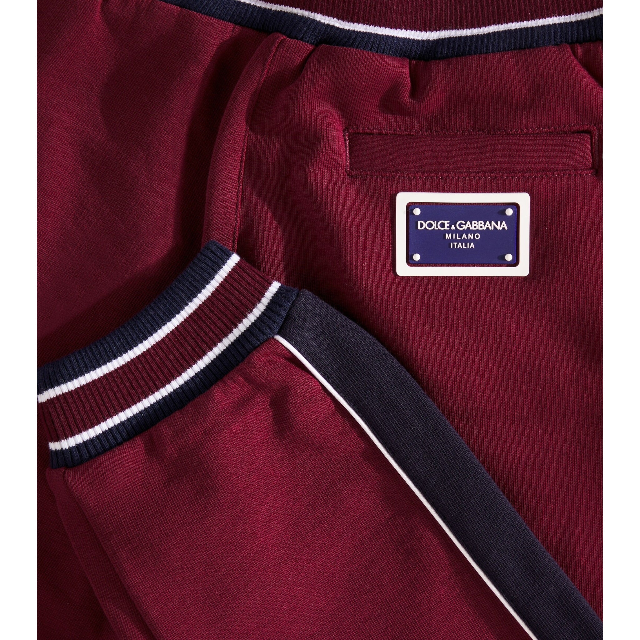 Dolce & Gabbana Pantalone Tuta tinta unita Bordeaux per Bambino L4JPJB BORDEAUX DOLCE & GABBANA 
