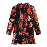 Dolce & Gabbana Abito Manica Lunga Fantasia Floreale Nero per Bambina L53DX7 NERO DOLCE & GABBANA 