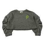 Dondup Felpa Chiusa Girocollo con Logo Verde per Bambina DFFE020 VERDE DONDUP 