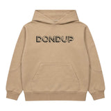 Dondup Felpa tinta unita con Stampa E Cappuccio Beige per Neonata DMFE018XN BEIGE DONDUP 