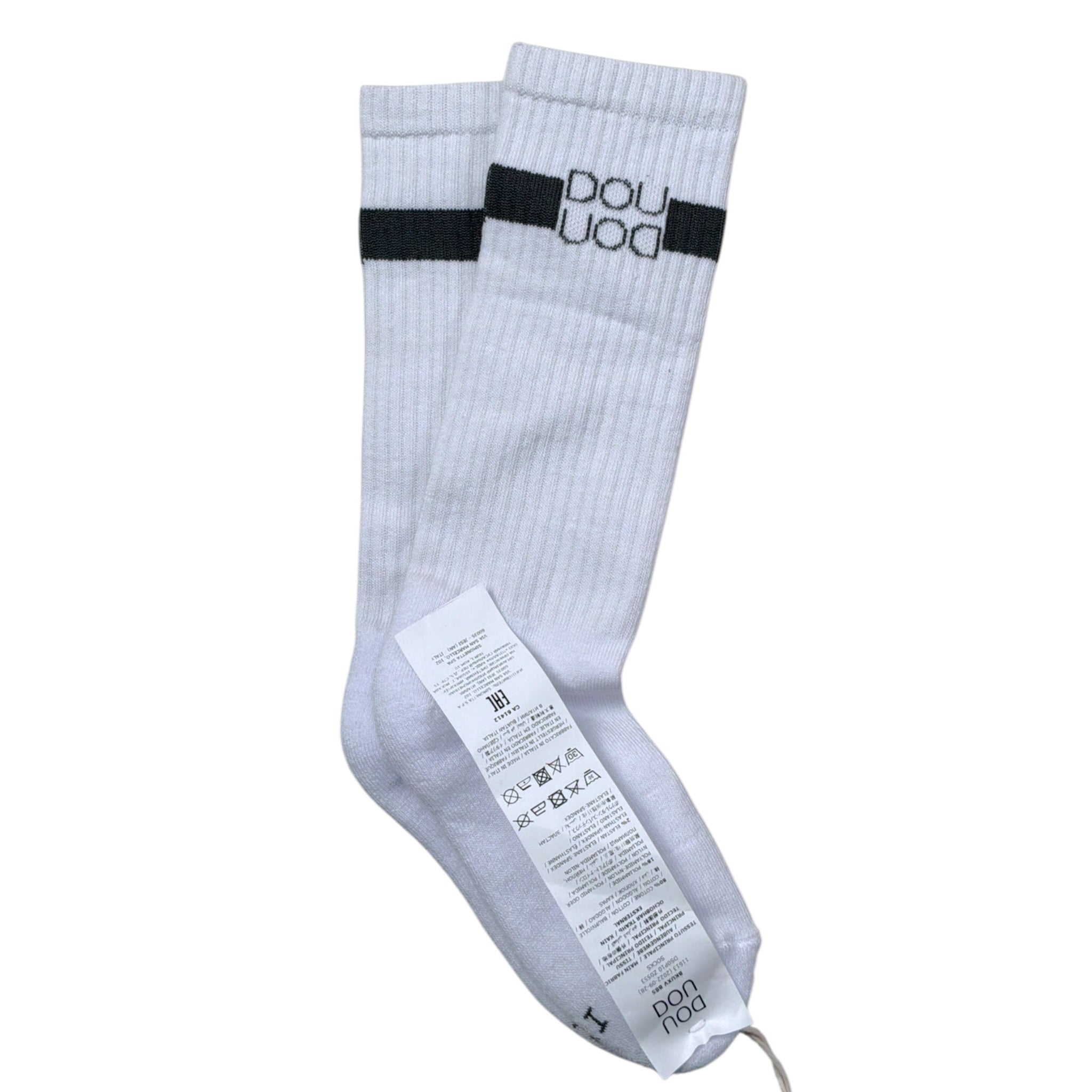 Dou Dou Calzini tinta unita con Logo Bianco per Bambino DS0P10Z0553 BIANCO DOU DOU 