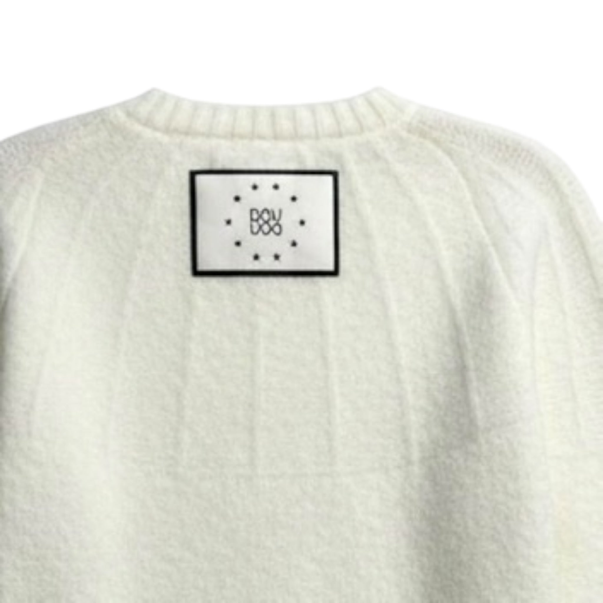 Dou Dou Maglia Girocollo tinta unita con Logo Bianco per Bambina DV9A50 BIANCO DOU DOU 