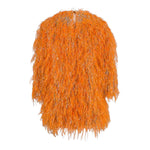 Dou Dou Abito tinta unita con Piume Arancione per Bambina DX1A10 ARANCIONE DOU DOU 