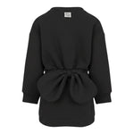 Dou Dou Abito tinta unita con Fiocco Rimovibile Nero per Bambina DX1A50X NERO DOU DOU 