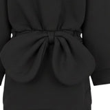Dou Dou Abito tinta unita con Fiocco Rimovibile Nero per Bambina DX1A50X NERO DOU DOU 