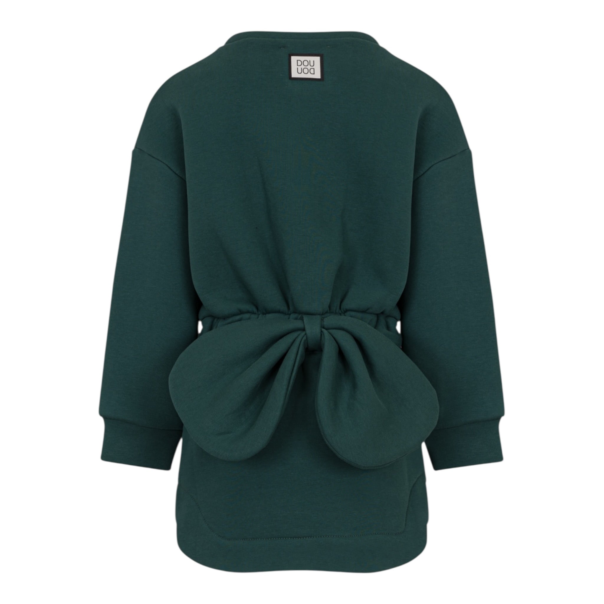 Dou Dou Abito tinta unita con Fiocco Rimovibile Verde per Bambina DX1A50X VERDE DOU DOU 