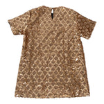 Dou Dou Abito Mezza Manica con Paillettes Bronzo per Bambina DX1A91U0239X BRONZO DOU DOU 