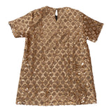 Dou Dou Abito Mezza Manica con Paillettes Bronzo per Bambina DX1A91XX BRONZO DOU DOU 