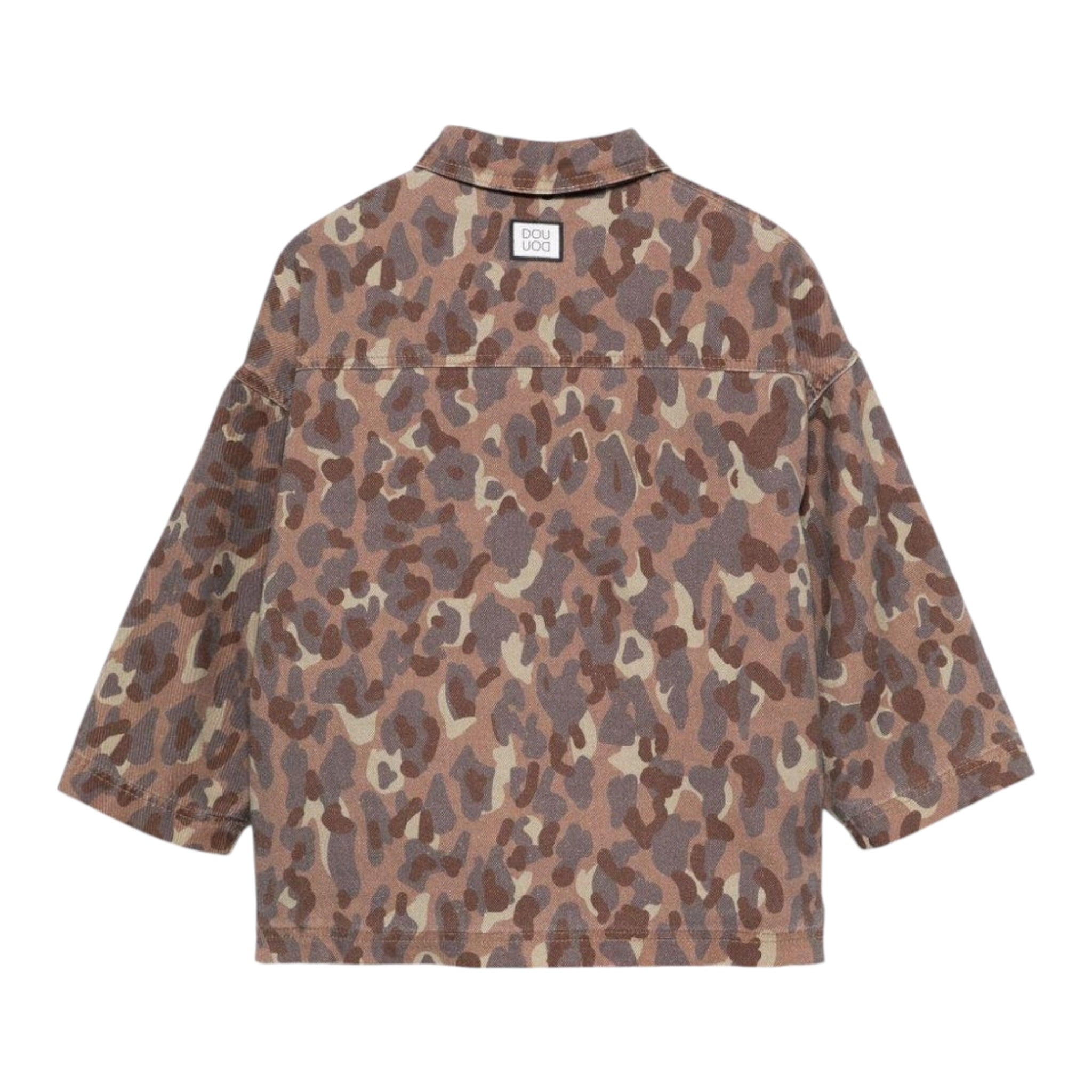 Dou Dou Giubbino tinta unita con Fantasia Militare Marrone per Bambino DX2Q27 MARRONE DOU DOU 