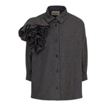 Dou Dou Camicia tinta unita con Applicazione Grigio per Bambina DX5A00 GRIGIO DOU DOU 