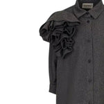 Dou Dou Camicia tinta unita con Applicazione Grigio per Bambina DX5A00 GRIGIO DOU DOU 