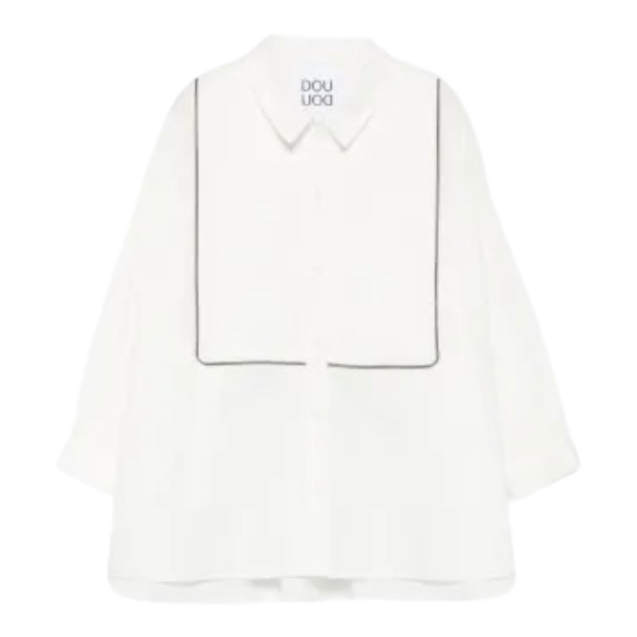 Dou Dou abito tinta unita con Righino In Contrasto Bianco per Bambina DX5A10 BIANCO DOU DOU 