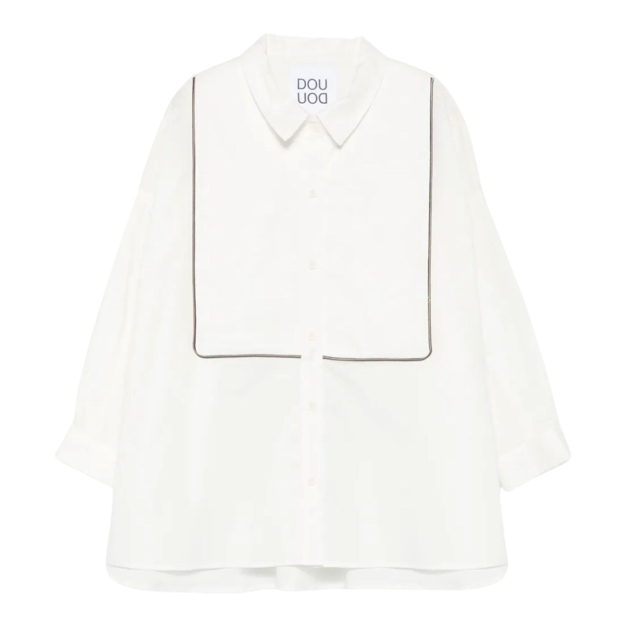 Dou Dou abito tinta unita con Righino In Contrasto Bianco per Bambina DX5A10XX BIANCO DOU DOU 