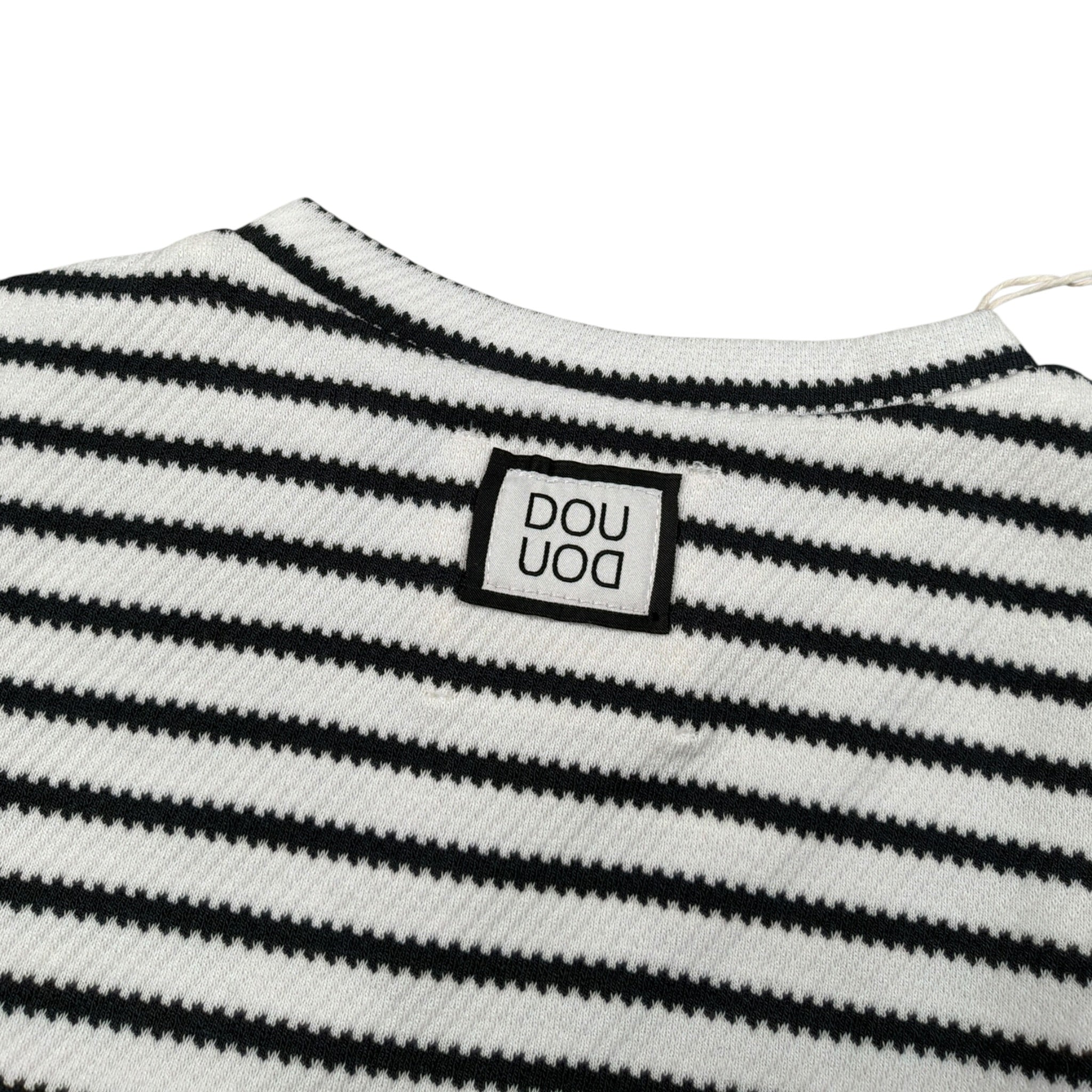Dou Dou Shirt Girocollo Fantasia A Righe Bianco per Bambina DX8P00 BIANCO DOU DOU 
