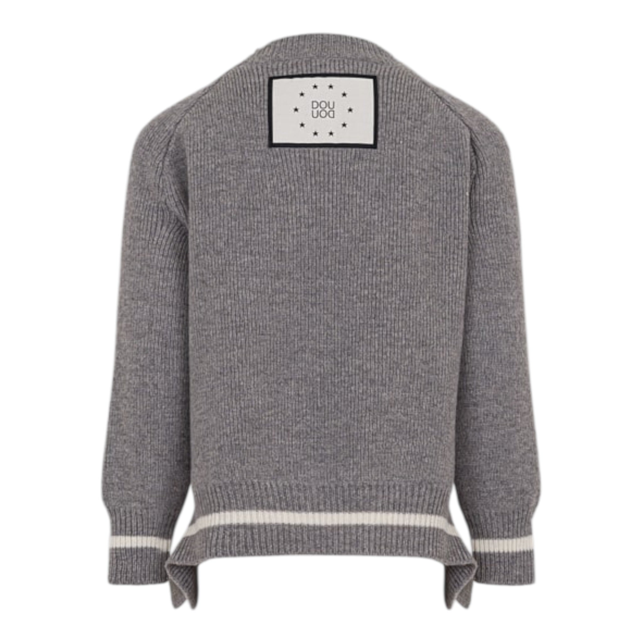 Dou Dou Maglia Girocollo tinta unita con Logo Grigio per Bambina DX9P40 GRIGIO DOU DOU 