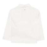Dou Dou Camicia tinta unita con Righino In Contrasto Bianco per Bambina DXP00 BIANCO DOU DOU 