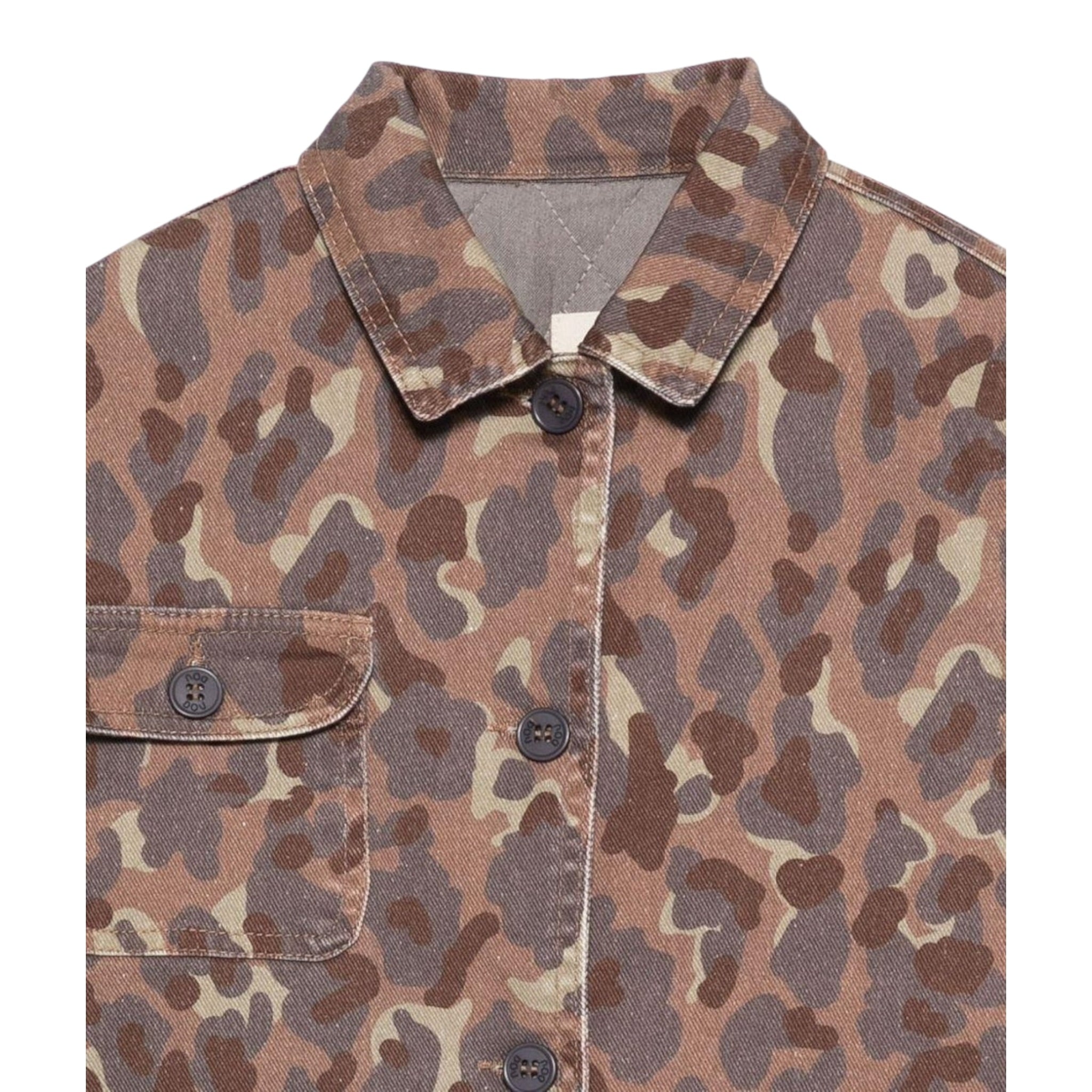 giacca tinta unita con fantasia militare DX2Q27 MARRONE DOU DOU 