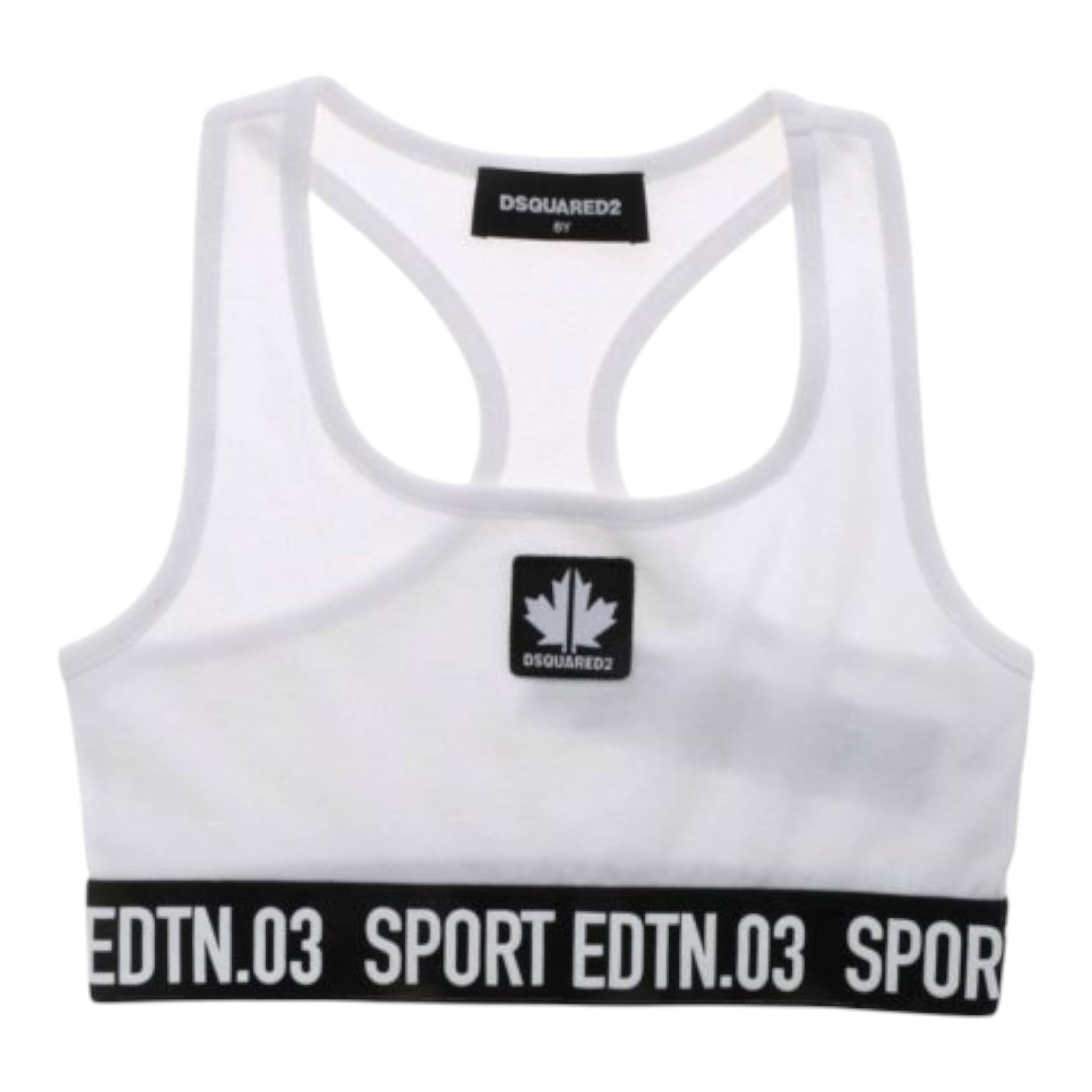 Dsquared2 Top tinta unita con Logo Bianco per Bambina DQ0037 BIANCO DSQUARED2 