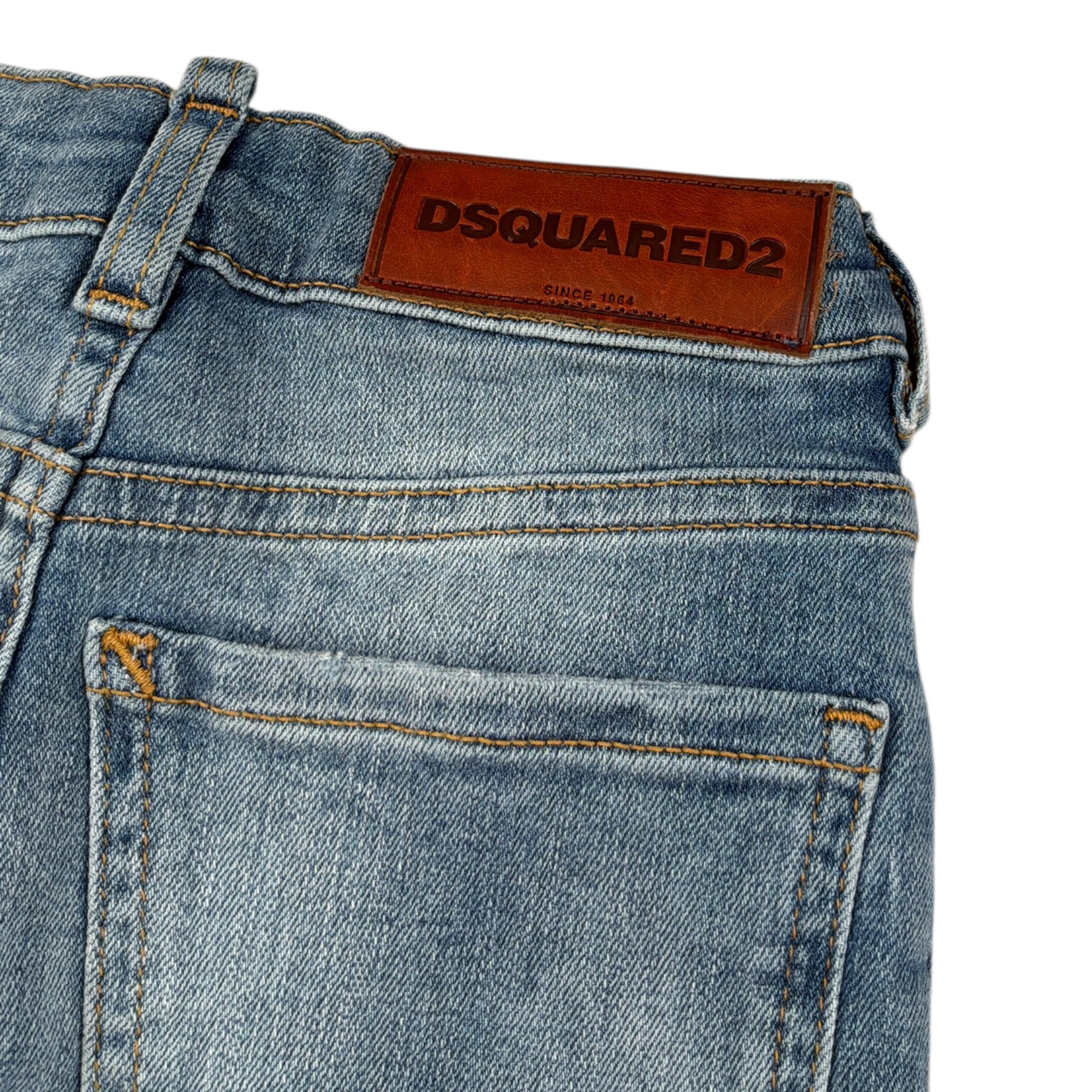 Dsquared2 Jeans tinta unita con Girovita Regolabile Azzurro per Neonato DQ01TC AZZURRO DSQUARED2 