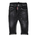 Dsquared2 Jeans tinta unita con Girovita Regolabile Nero per Neonato DQ01TCX NERO DSQUARED2 