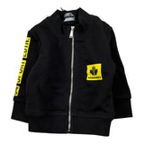 Dsquared2 Felpa tinta unita con Zip E Stampa Nero per Neonato DQ0282 NERO DSQUARED2 