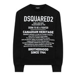 Dsquared2 Felpa tinta unita Girocollo con Stampa Nero per Bambino DQ0474 NERO DSQUARED2 