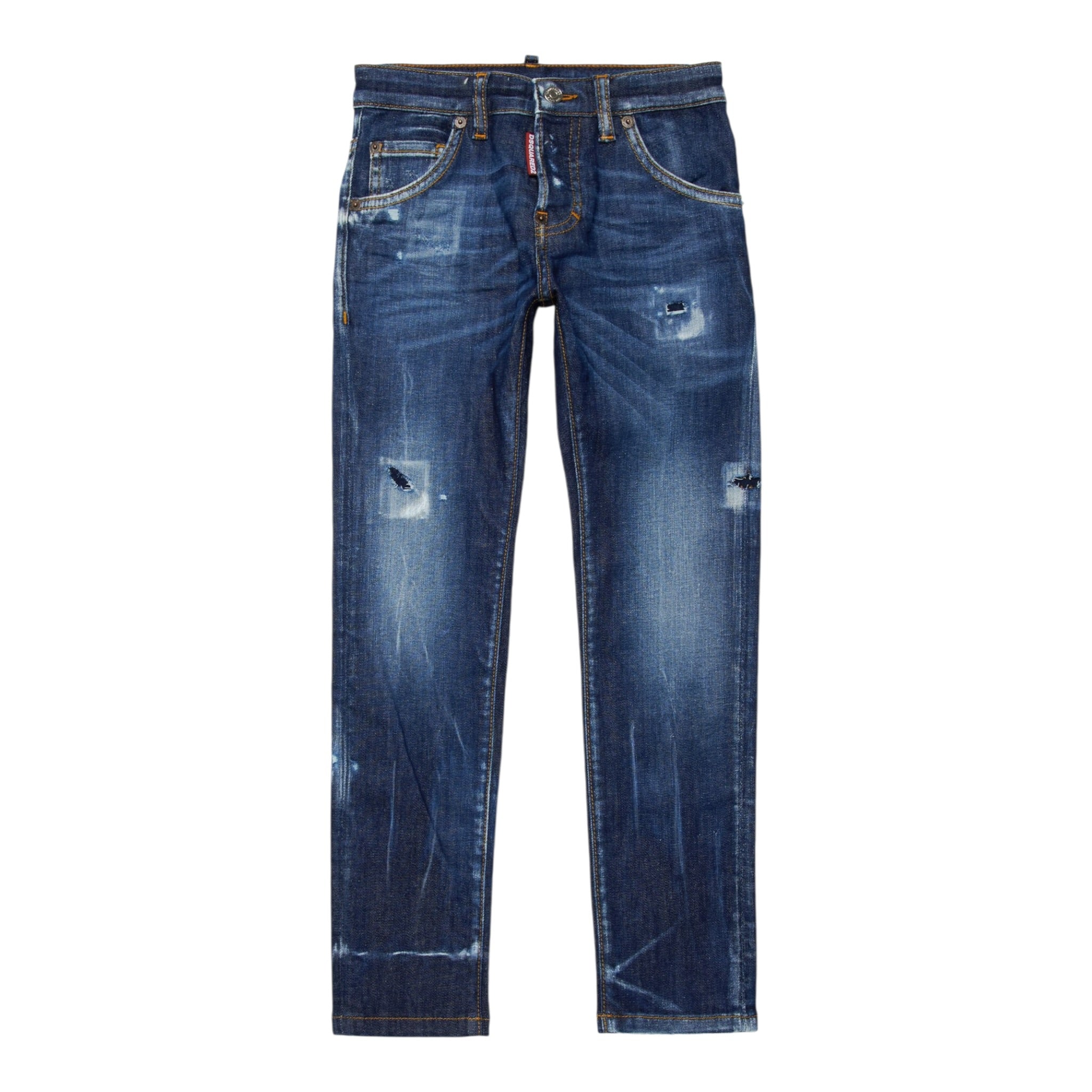 Dsquared2 Jeans tinta unita 5 Tasche Blu per Bambino DQ0731X BLU DSQUARED2 