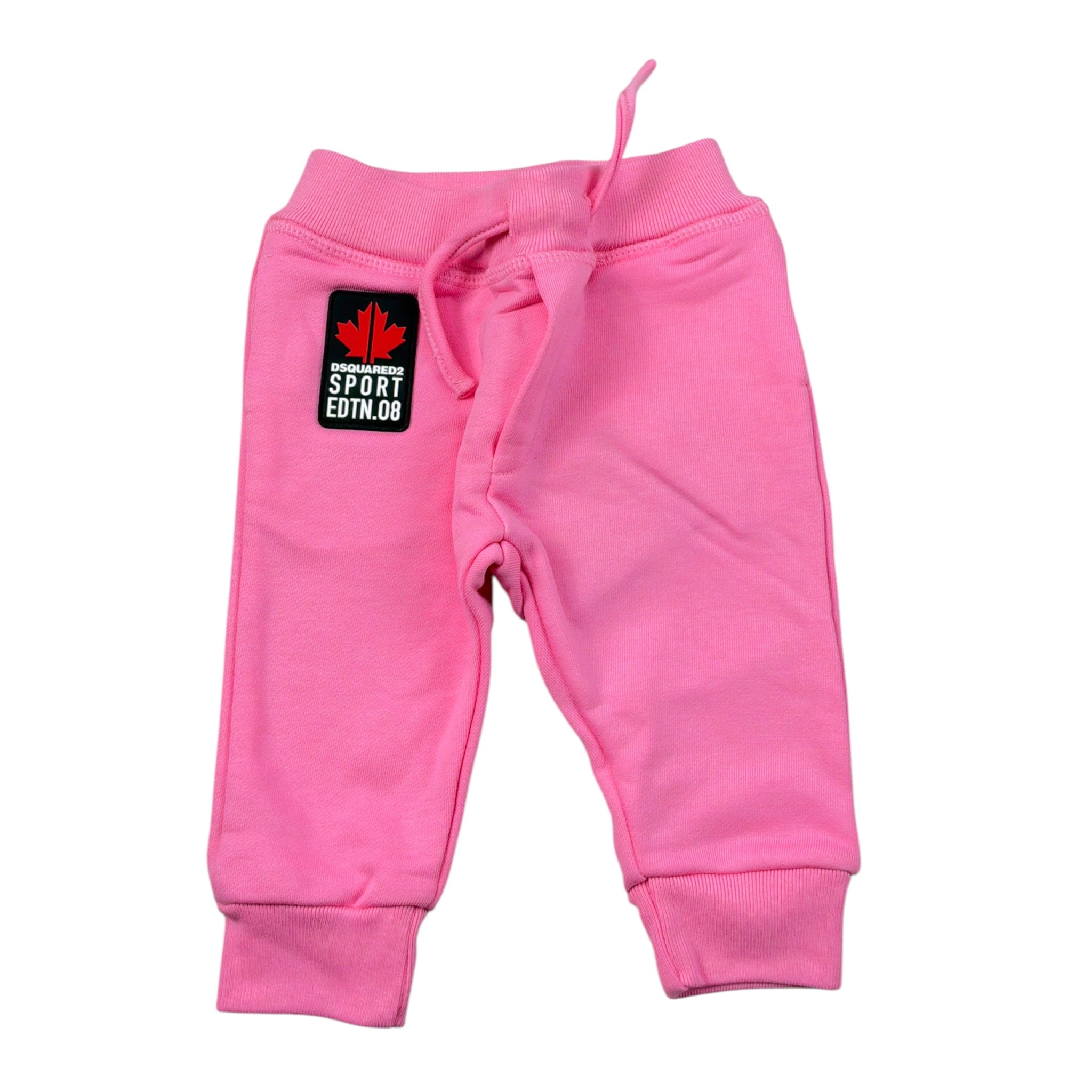 Dsquared2 Pantalone Modello Tuta tinta unita con Stampa Rosa per Neonata DQ1882F ROSA DSQUARED2 