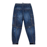 Dsquared2 Jeans tinta unita con Elastico In Vita Blu per Bambino DQ1924 BLU DSQUARED2 