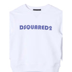 Dsquared2 Felpa tinta unita Girocollo con Stampa Bianco per Bambino DQ2073 BIANCO DSQUARED2 