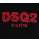 Dsquared2 T-Shirt tinta unita con Logo Nero per Bambino DQ2101 NERO DSQUARED2 