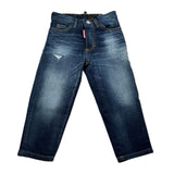 Dsquared2 Jeans tinta unita con Strappi Blu per Bambino DQ2241X BLU DSQUARED2 
