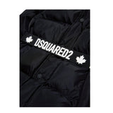 Dsquared2 Giubbino tinta unita con Zip E Cappuccio Nero per Bambina DQ2439 NERO DSQUARED2 