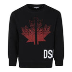 Dsquared2 Felpa tinta unita Girocollo con Stampa Nero per Bambino DQ2538 NERO DSQUARED2 