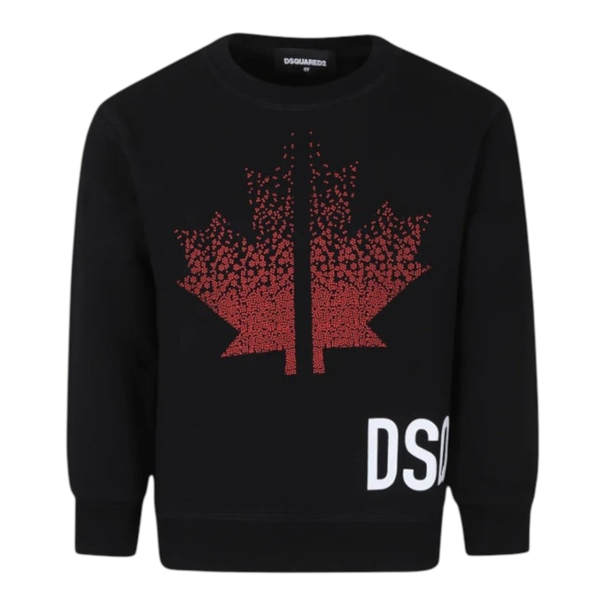 Dsquared2 Felpa tinta unita Girocollo con Stampa Nero per Bambino DQ2538 NERO DSQUARED2 