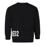 Dsquared2 Felpa tinta unita Girocollo con Stampa Nero per Bambino DQ2538 NERO DSQUARED2 