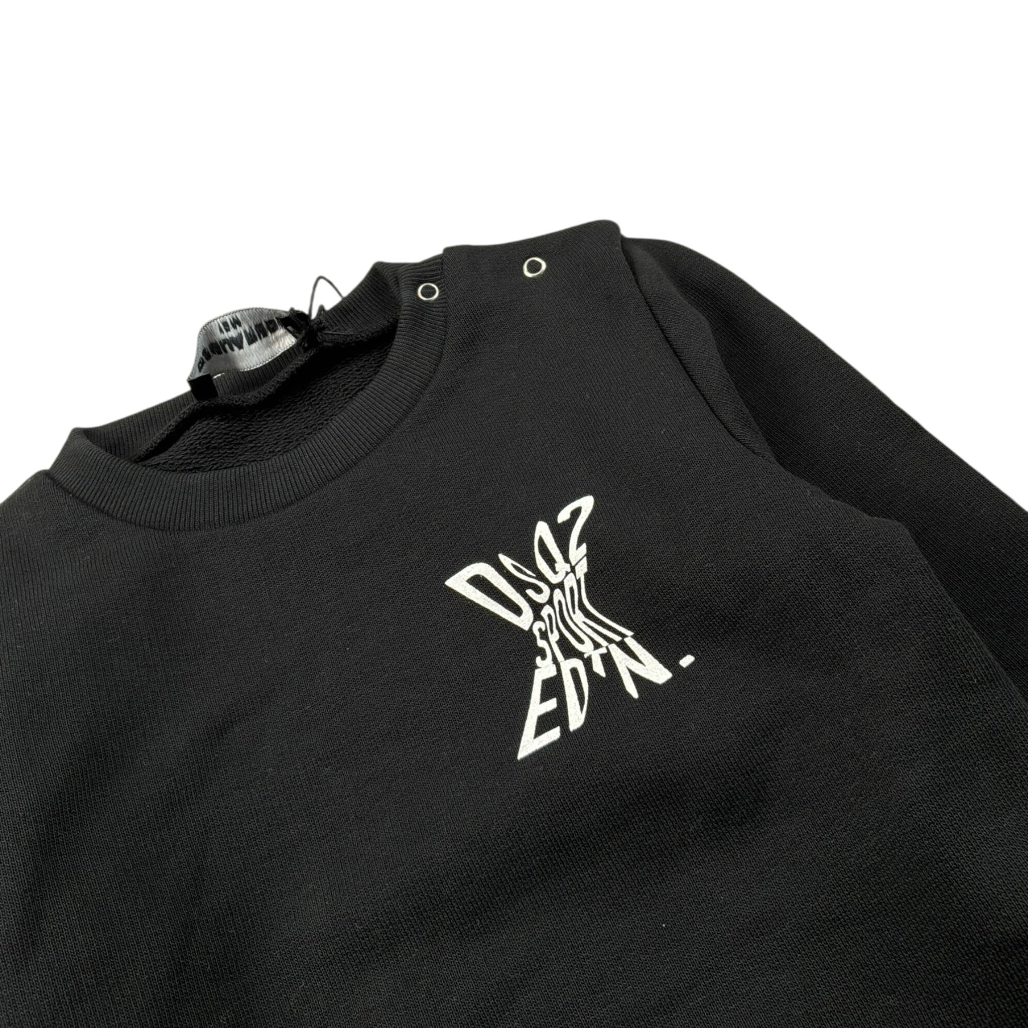 Dsquared2 Felpa tinta unita con Logo Nero per Neonato DQ2546 NERO DSQUARED2 