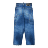Dsquared2 Jeans tinta unita con Cuciture In Rilievo Blu per Bambino DQ26366 BLU DSQUARED2 